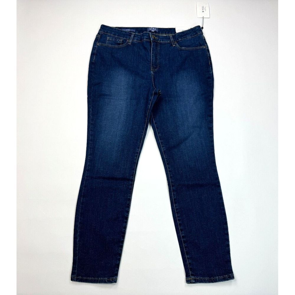 NYDJ‎ Skinny Jeans Women 14 NWT Stretch Cotton Pockets Flat Front Zip Closure
